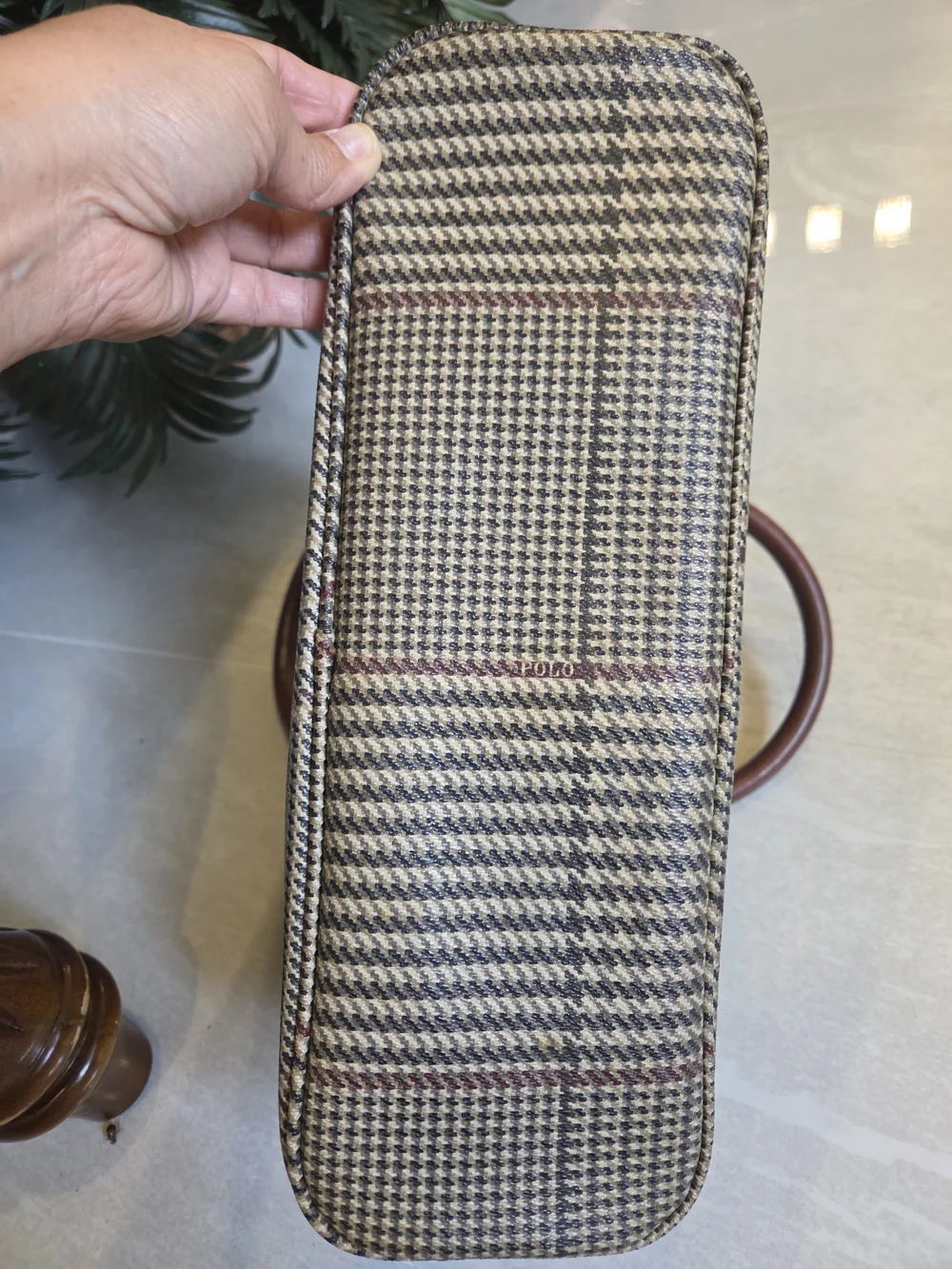 Vintage Polo by Ralph Lauren Brown Plaid Top-Handle Bag